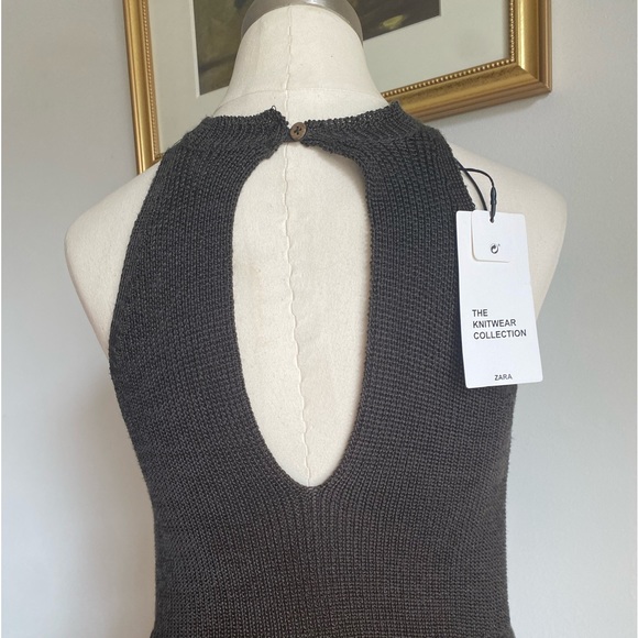 Zara embroidered halter neck dress - Picture 9 of 10